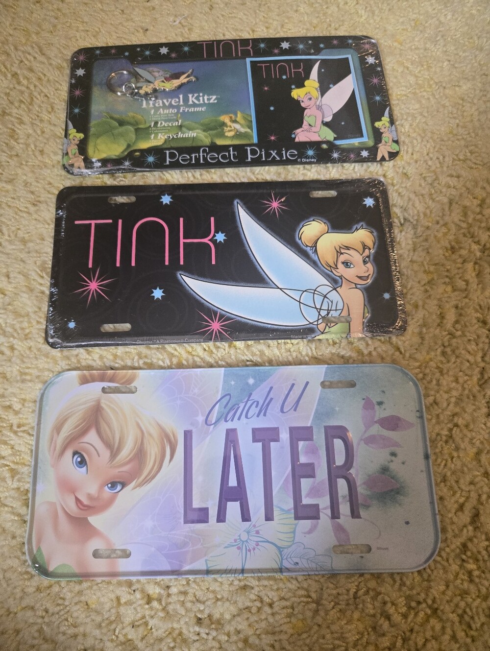 NWT Y2K Disney Tinker Bell License Plates/wall Decor